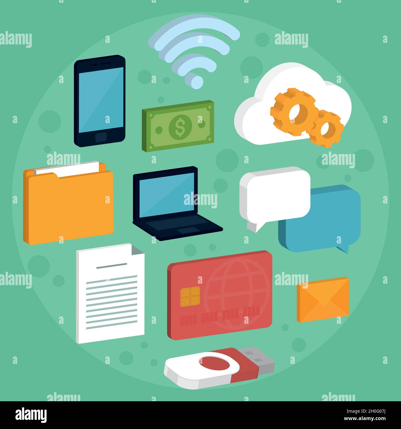 technology and wireless icon set Stock Vector Image & Art - Alamy