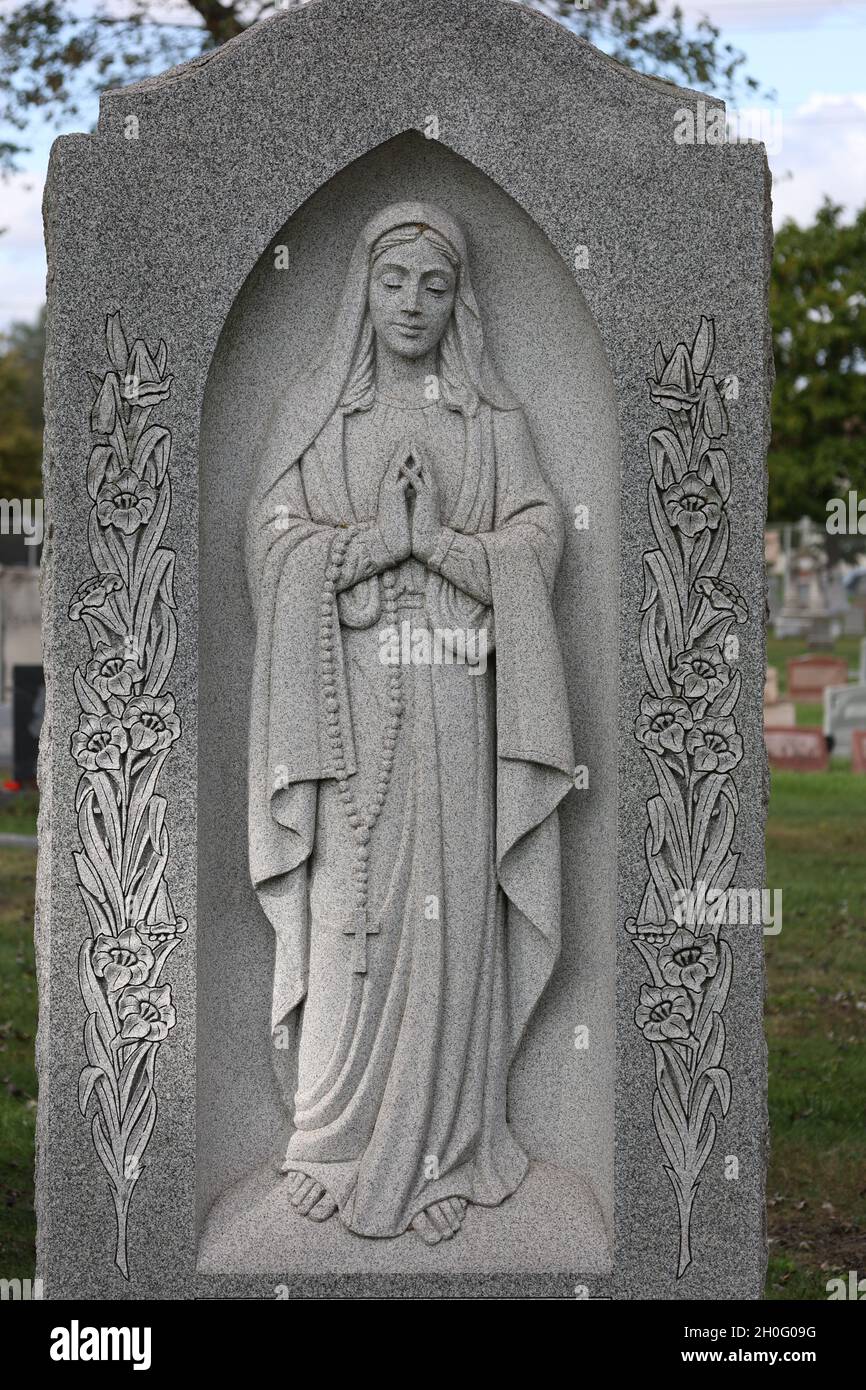 Mother Mary Headstone Stock Photo - Alamy