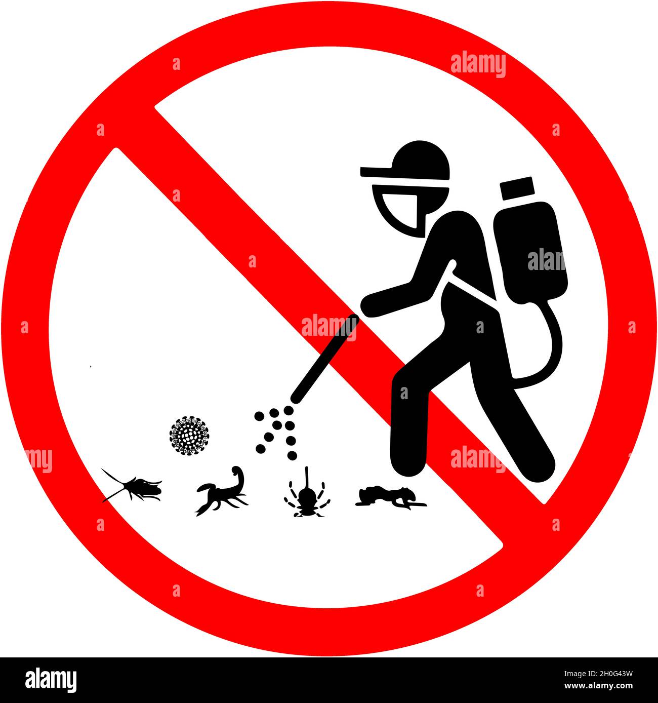 Forbidden to spraying liquid for insects and viruses circular ...