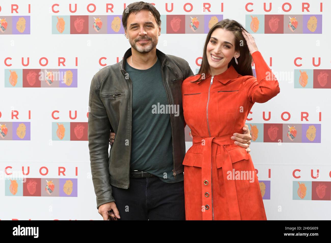 Daniele Pecci and Pilar Fogliati attend the photocall of Rai fiction Cuori at Casa del Cinema. (Photo by Mario Cartelli / SOPA Images/Sipa USA) Stock Photo