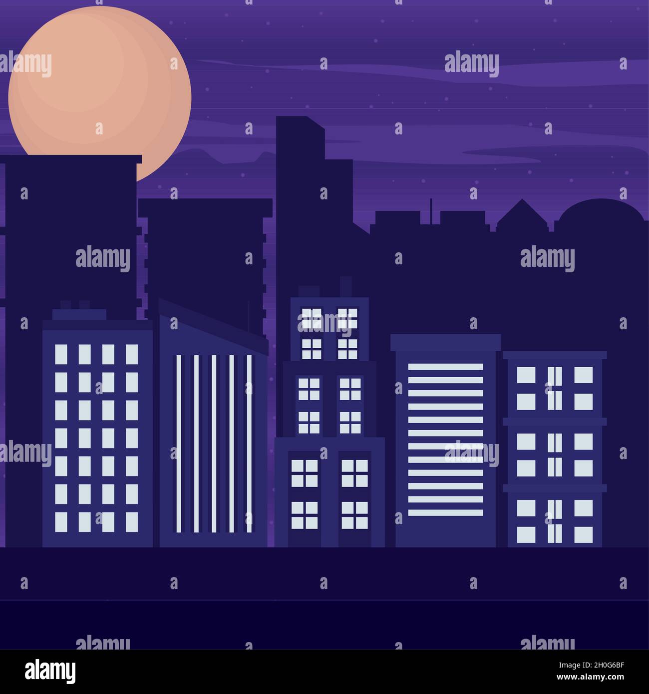 night city landscape illustration design Stock Vector Image & Art - Alamy