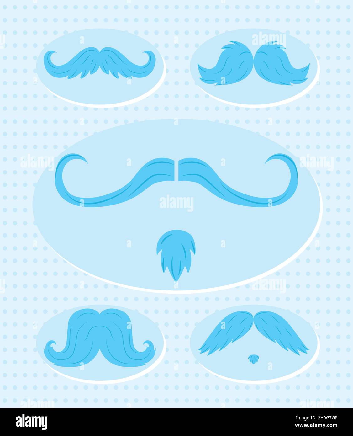 moustache styles icon collection design Stock Vector