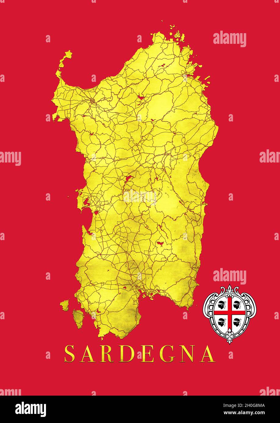 Mappa di sardegna hires stock photography and images Alamy