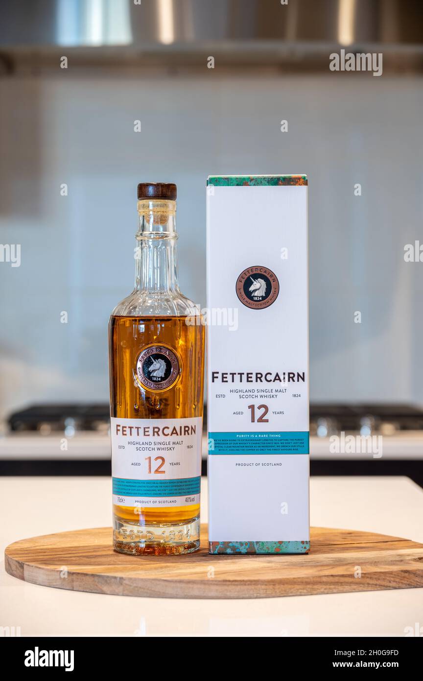 Calgary, Alberta October 8, 2021 Bottle of Fettercairn single malt