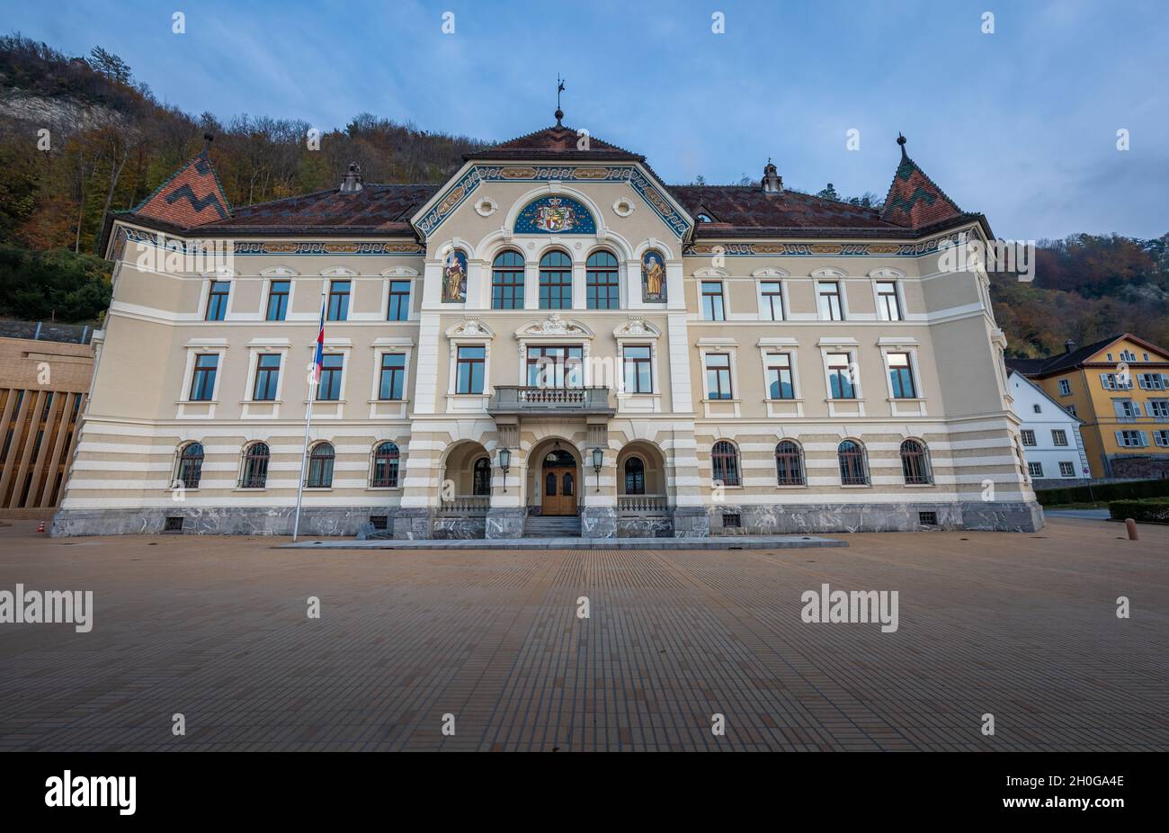 Government House of Liechtenstein (Regierungsgebaude) - government building of the Principality of Liechtenstein Stock Photo