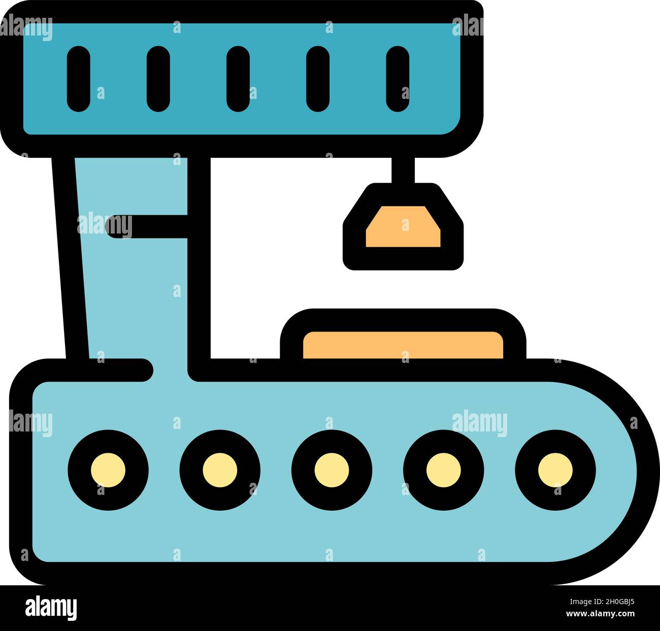 Lathe machine icon. Outline lathe machine vector icon color flat ...