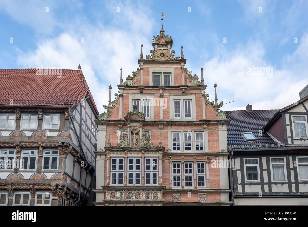 Leisthaus - house in Weser Renaissance style - Hamelin, Lower Saxony, Germany Stock Photo
