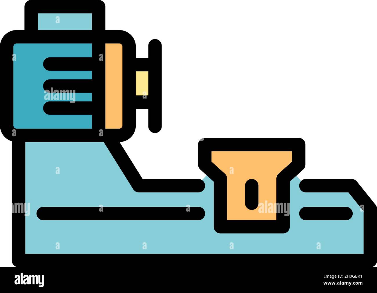 Industry lathe icon. Outline industry lathe vector icon color flat ...