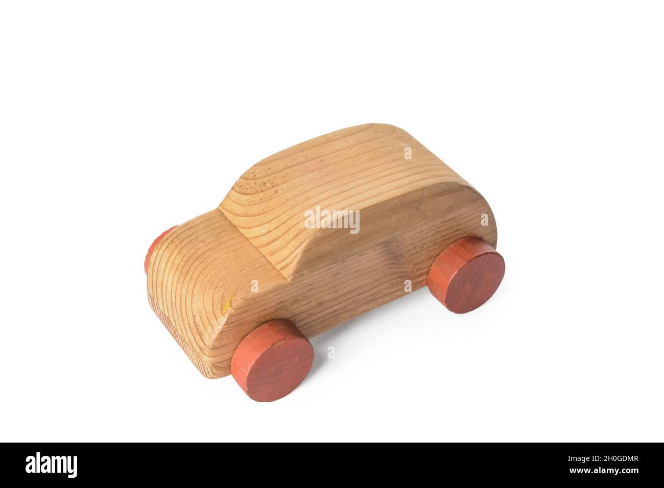 Wooden car on white background Stock Photo - Alamy