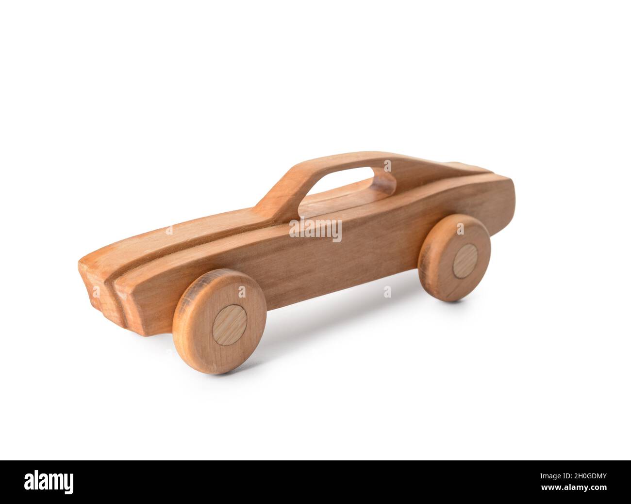 Wooden car on white background Stock Photo - Alamy
