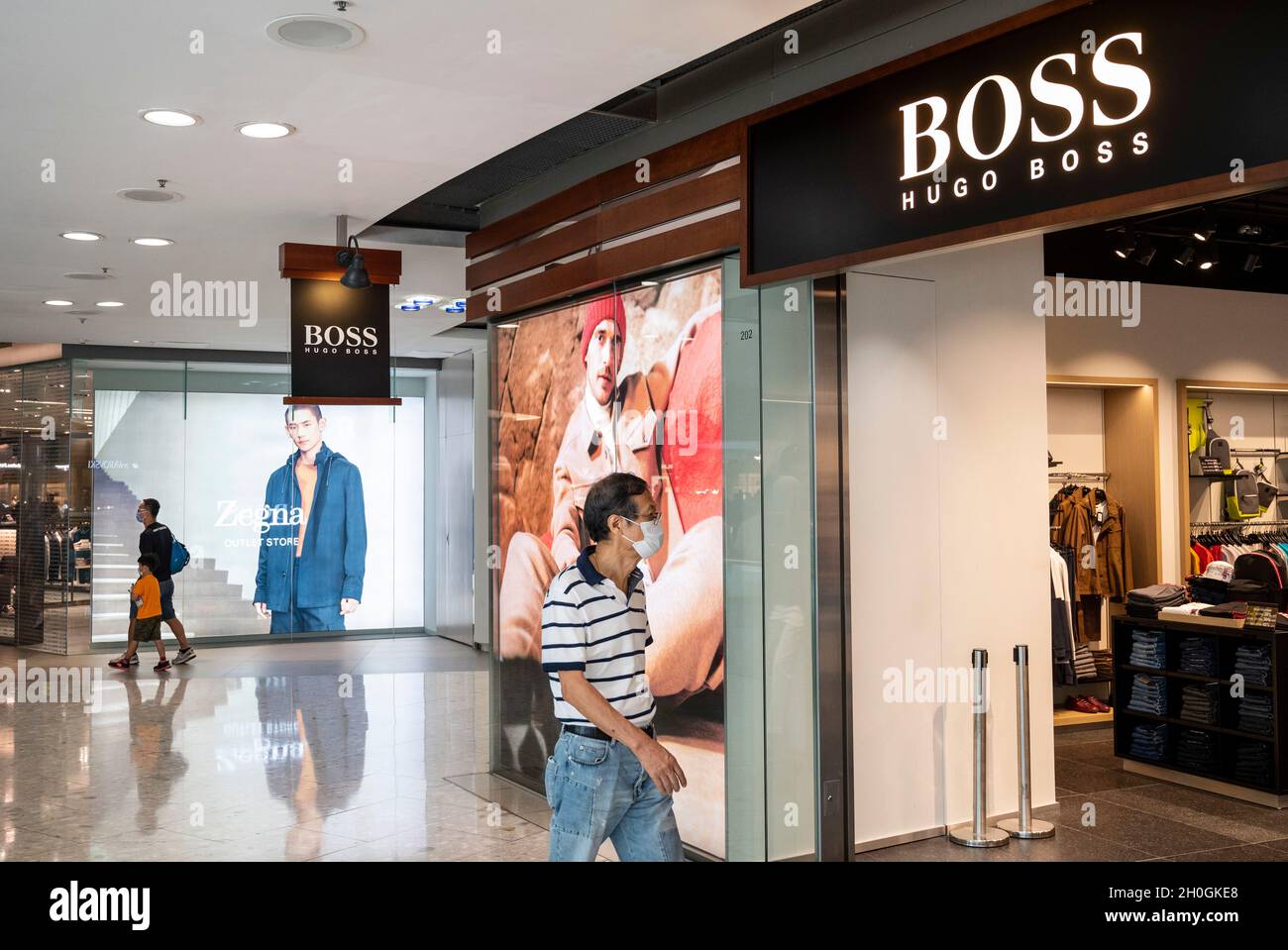 A shopper seen at the German clothing brand Hugo Boss store in Hong Kong  Stock Photo - Alamy