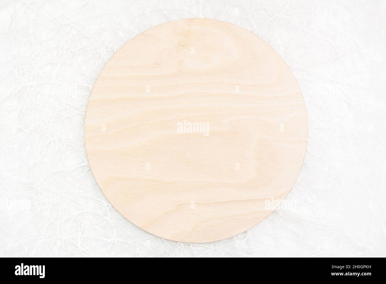 Round wooden sign template on white background Stock Photo - Alamy