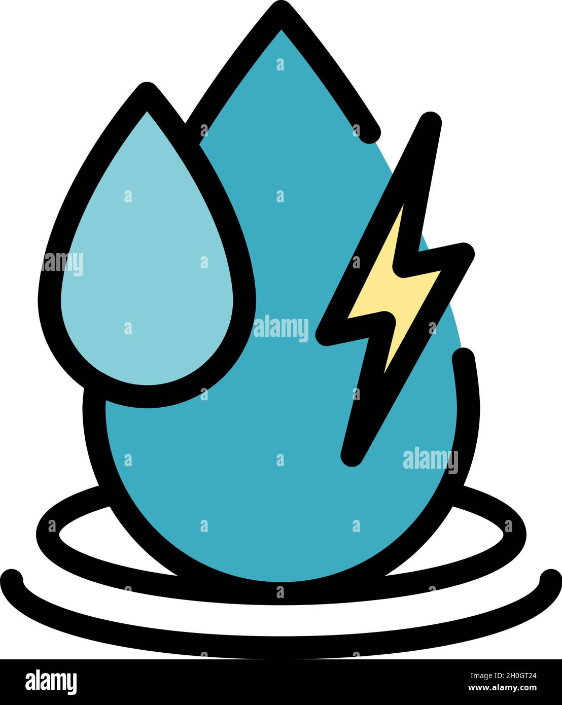 Water energy icon. Outline water energy vector icon color flat isolated ...