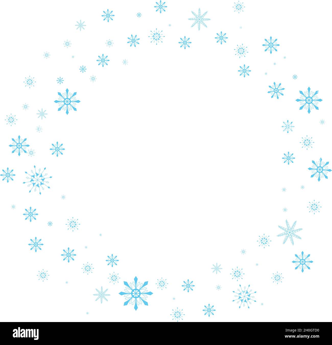 firework frame blue sfowflakes, vector illustration template clip art Stock Vector
