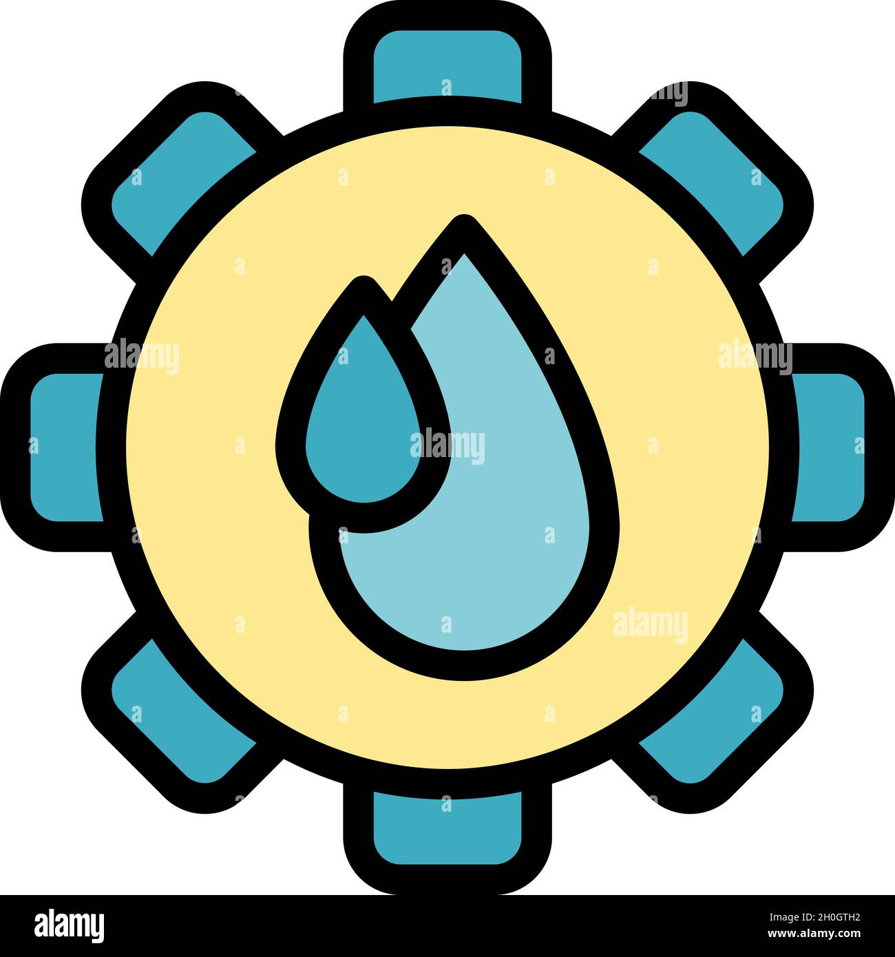 Water wheel energy icon. Outline water wheel energy vector icon color ...