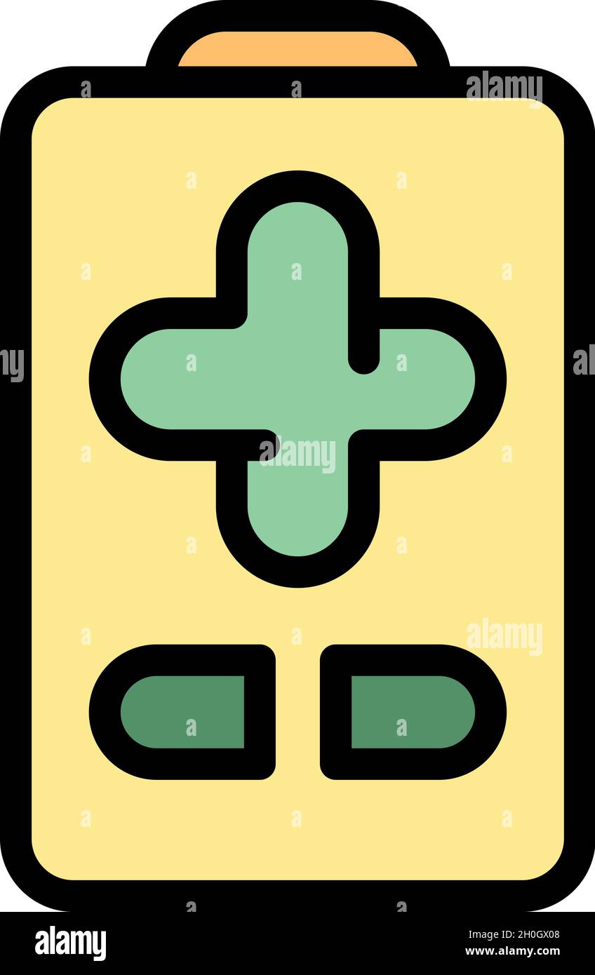 Simple remote control icon. Outline simple remote control vector icon color flat isolated Stock Vector