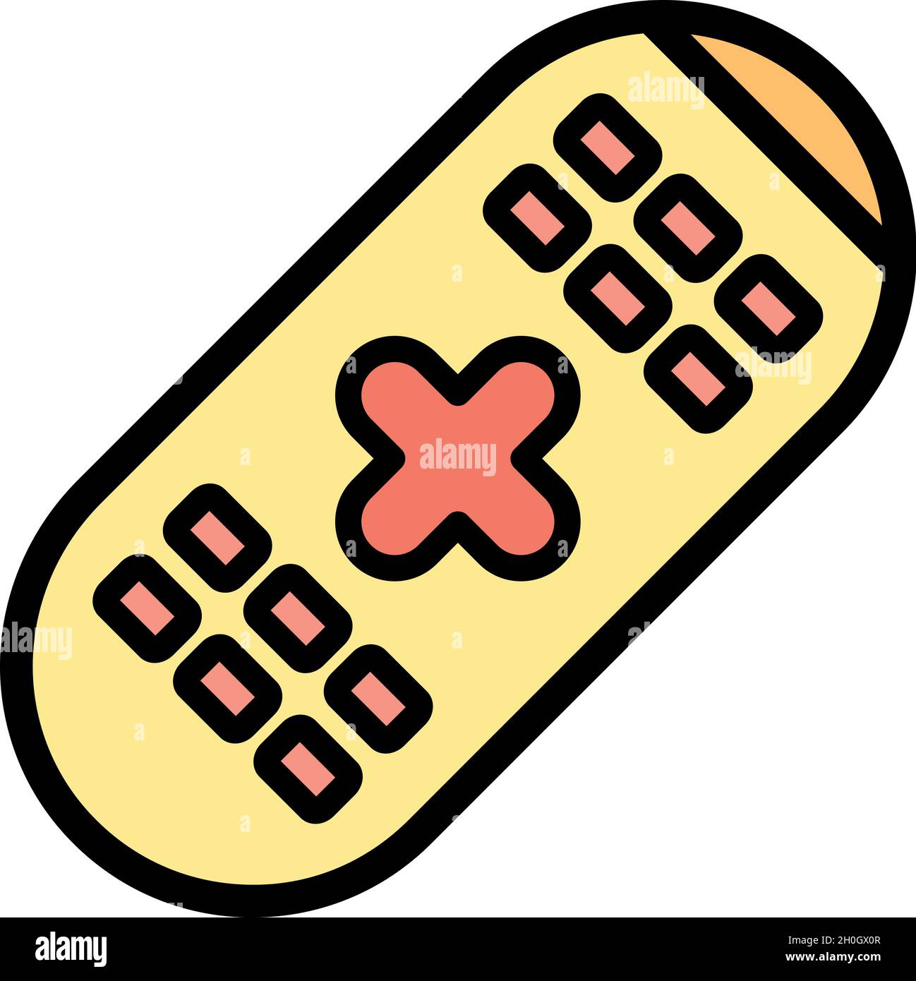 Remote control icon. Outline remote control vector icon color flat isolated Stock Vector