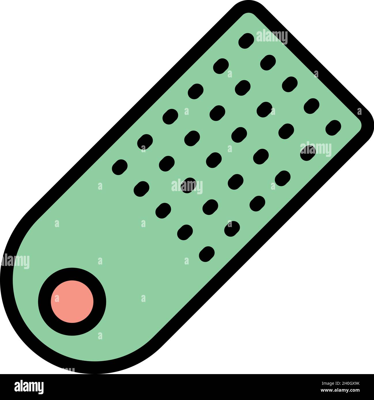 Digital remote control icon. Outline digital remote control vector icon color flat isolated Stock Vector