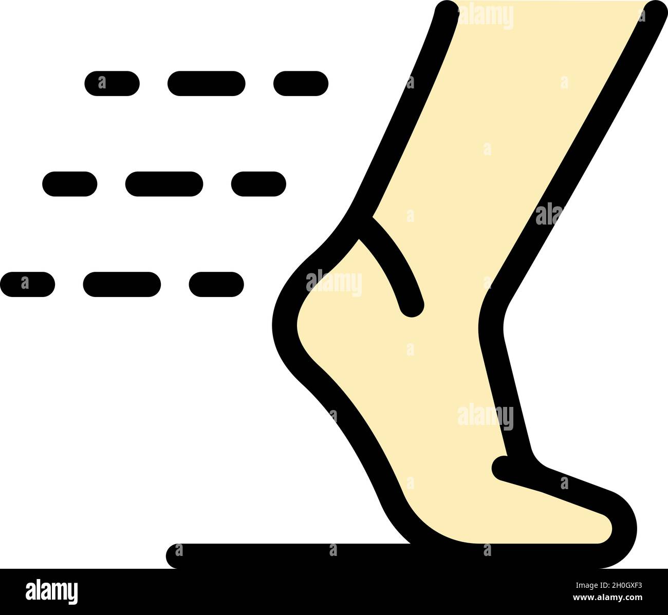 Running foot icon. Outline running foot vector icon color flat isolated