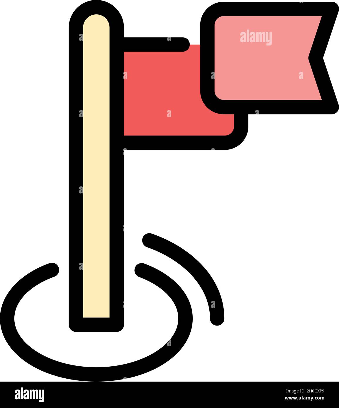 Running flag icon. Outline running flag vector icon color flat isolated ...