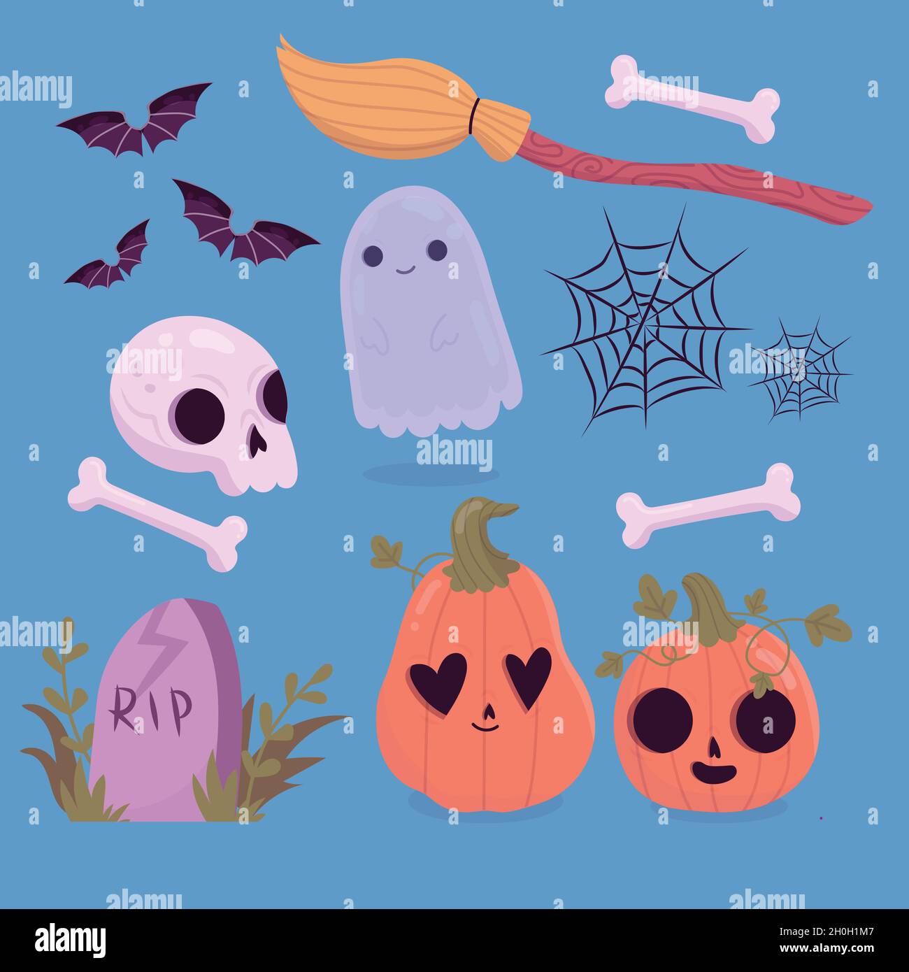 hand drawn halloween element collection vector design illustration ...