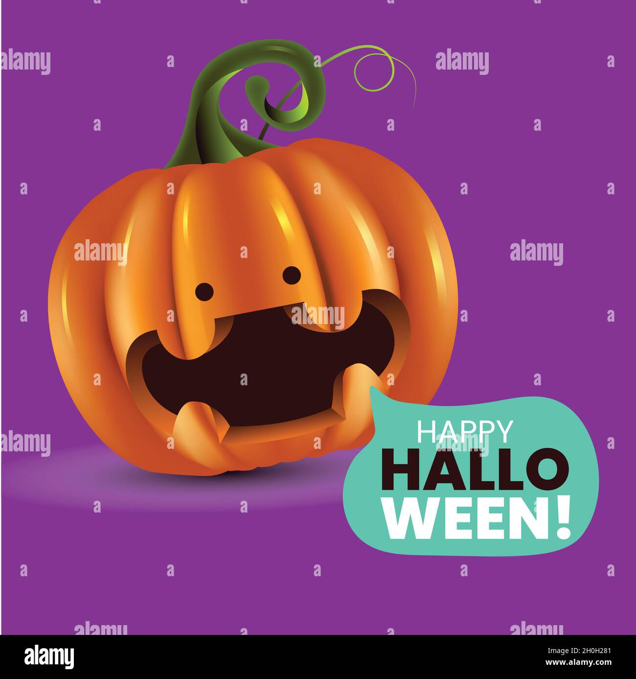 realistic cute halloween pumpkin vector design illustration Stock ...