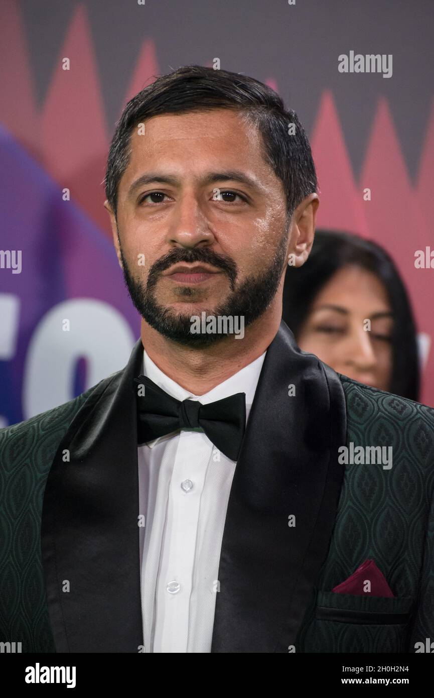 Ash Tanden arrives at The Phantom of the Open at BFI London Film Festival 2021, 12 October 2021 Southbank Centre, Royal Festival Hall, London, UK. Stock Photo