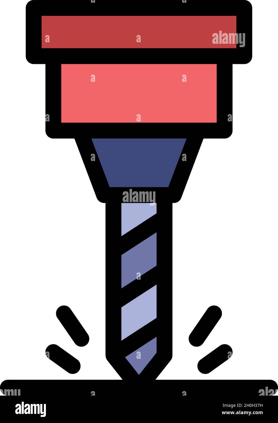 Engineer milling machine icon. Outline engineer milling machine vector icon color flat isolated Stock Vector