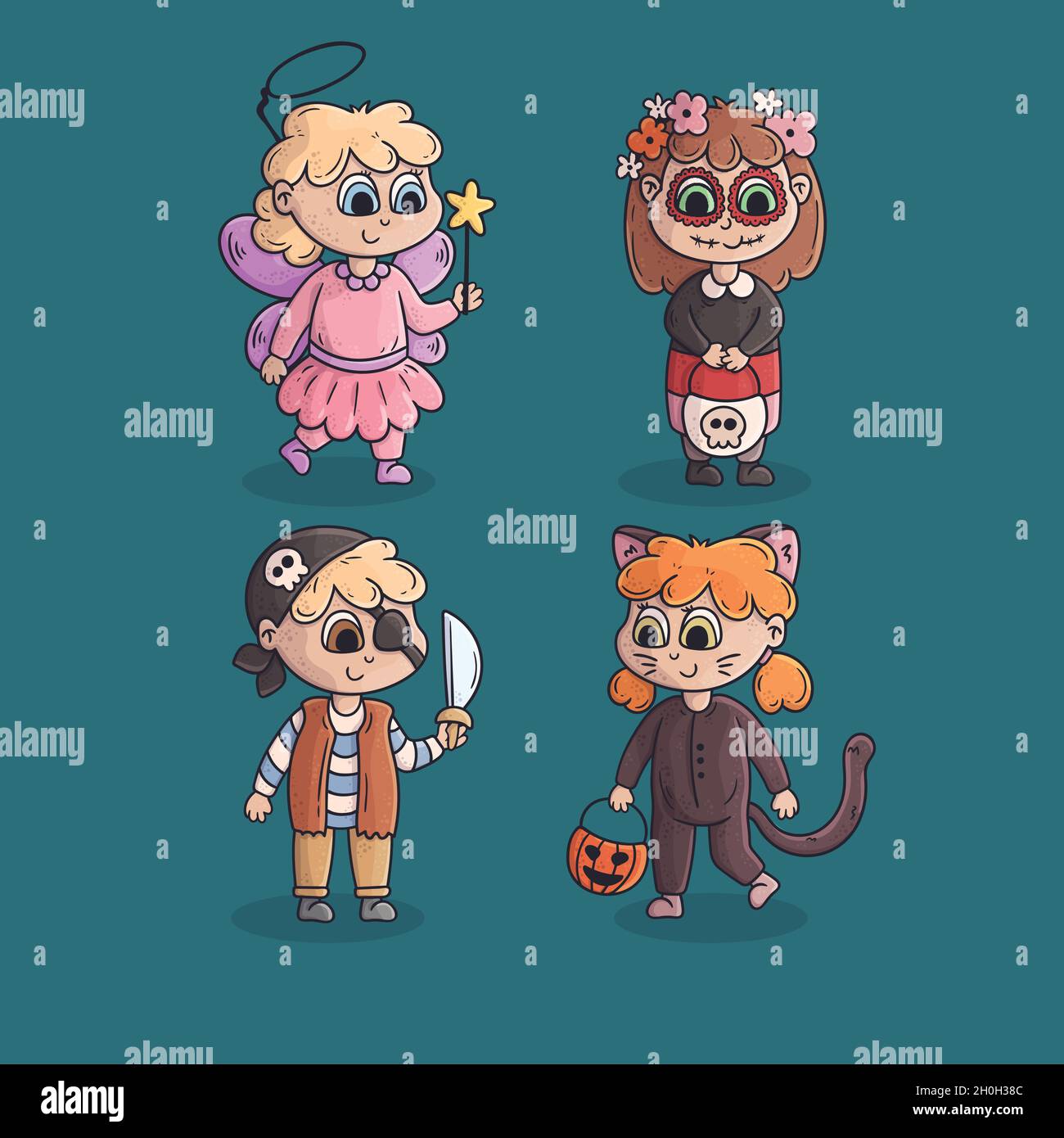 Halloween character kid cartoon in Halloween vampire costume 21594277 PNG