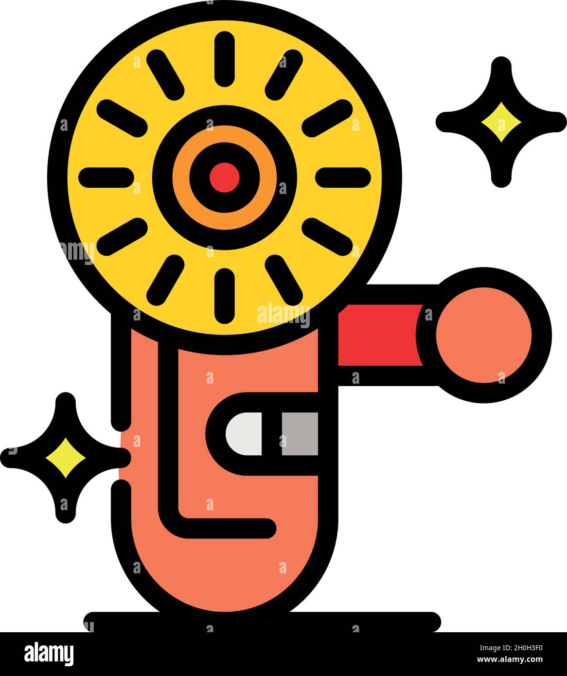 Angle grinder icon. Outline angle grinder vector icon color flat isolated Stock Vector