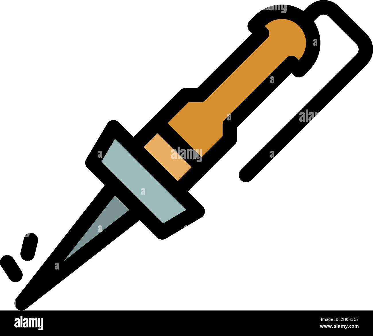 Electronic solder icon. Outline electronic solder vector icon color