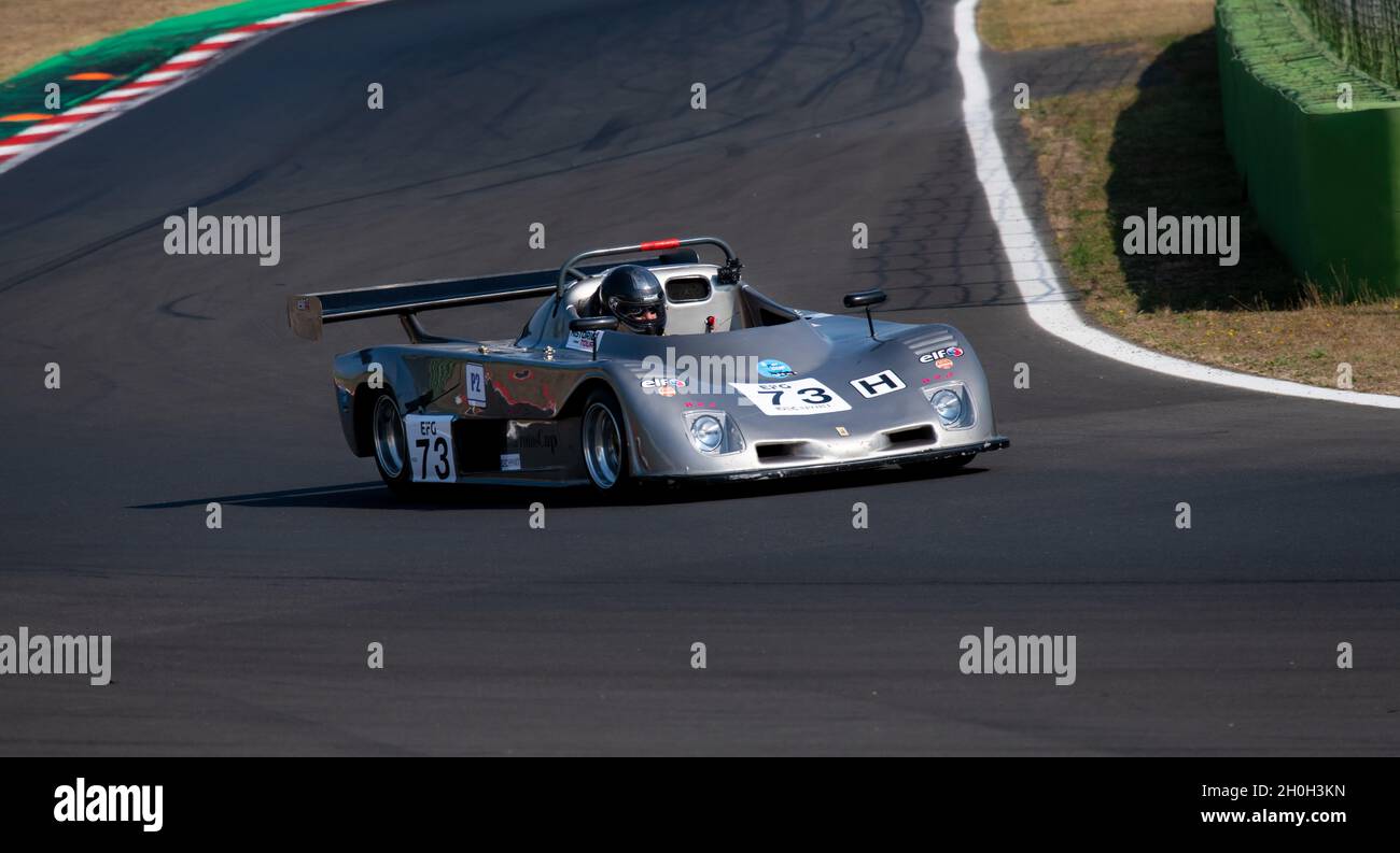 Italy, september 11 2021. Vallelunga classic. 70s endurance prototype race car classic historic competition on asphalt racetrack, Osella PA8 Stock Photo