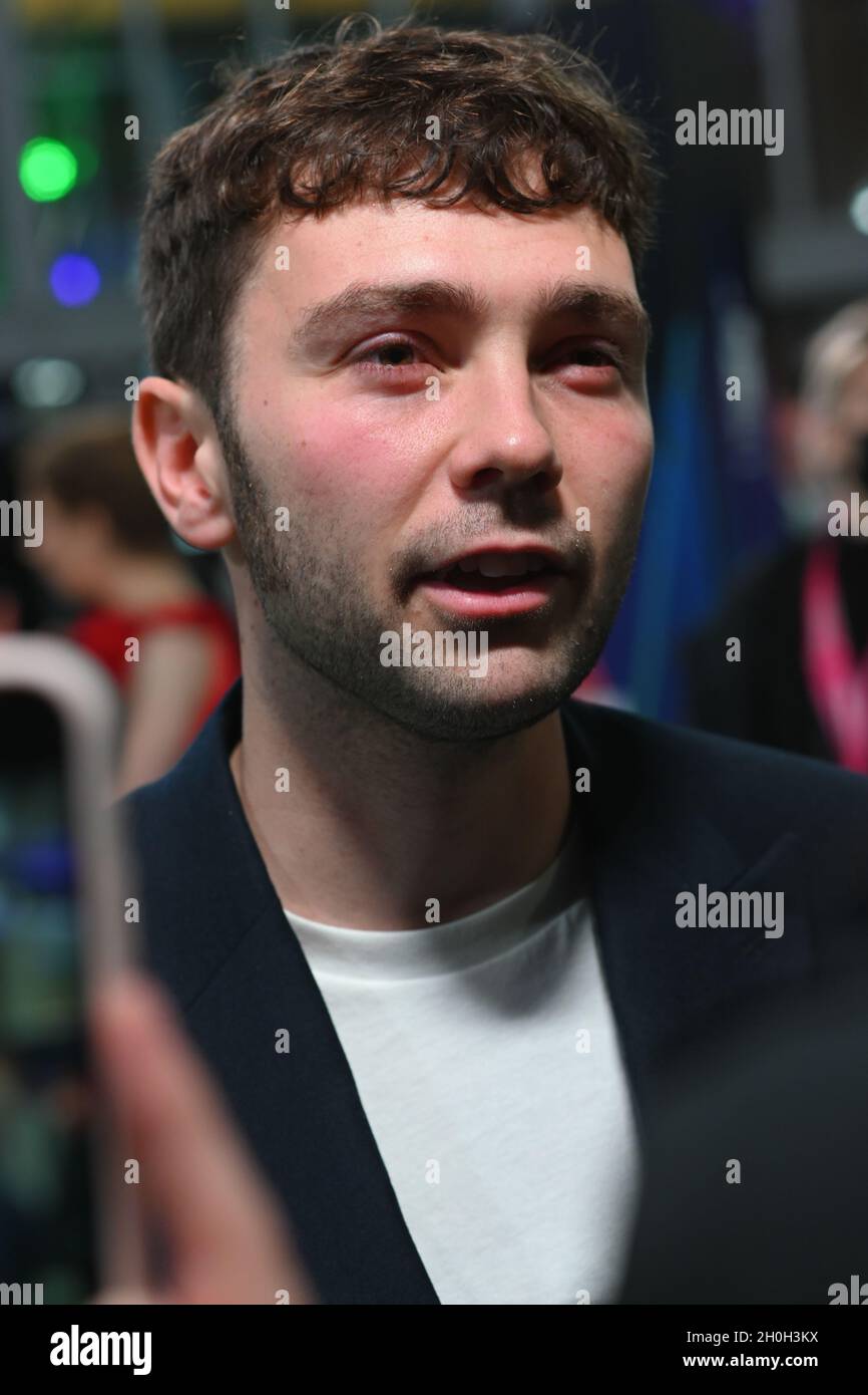 Jake Davies arrives at The Phantom of the Open at BFI London Film Festival 2021, 12 October 2021 Southbank Centre, Royal Festival Hall, London, UK. Stock Photo