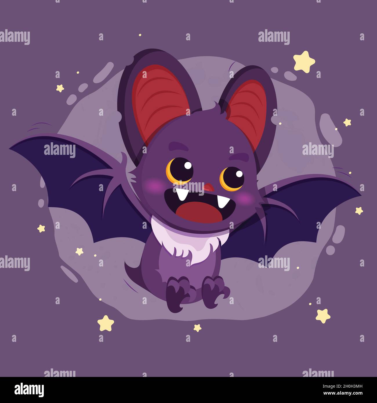hand drawn halloween bat vector design illustration Stock Vector Image ...