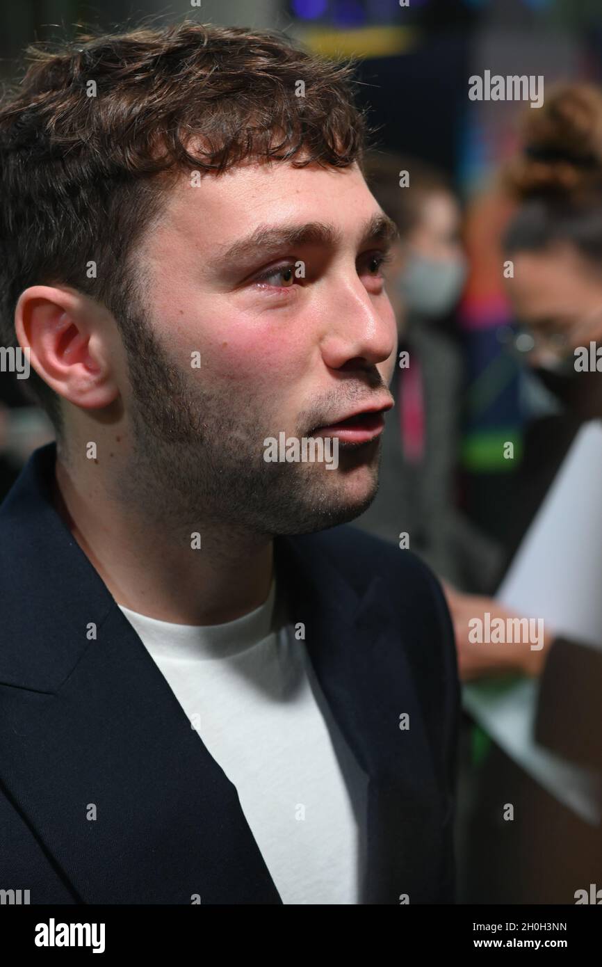 Jake Davies arrives at The Phantom of the Open at BFI London Film Festival 2021, 12 October 2021 Southbank Centre, Royal Festival Hall, London, UK. Stock Photo