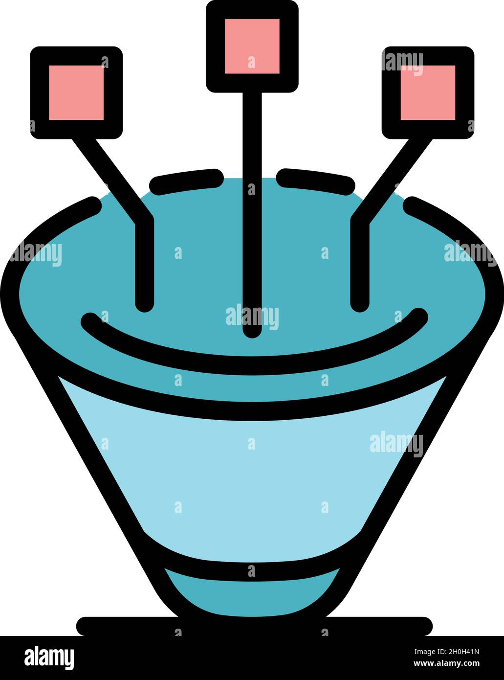 Sales funnel icon. Outline sales funnel vector icon color flat isolated ...