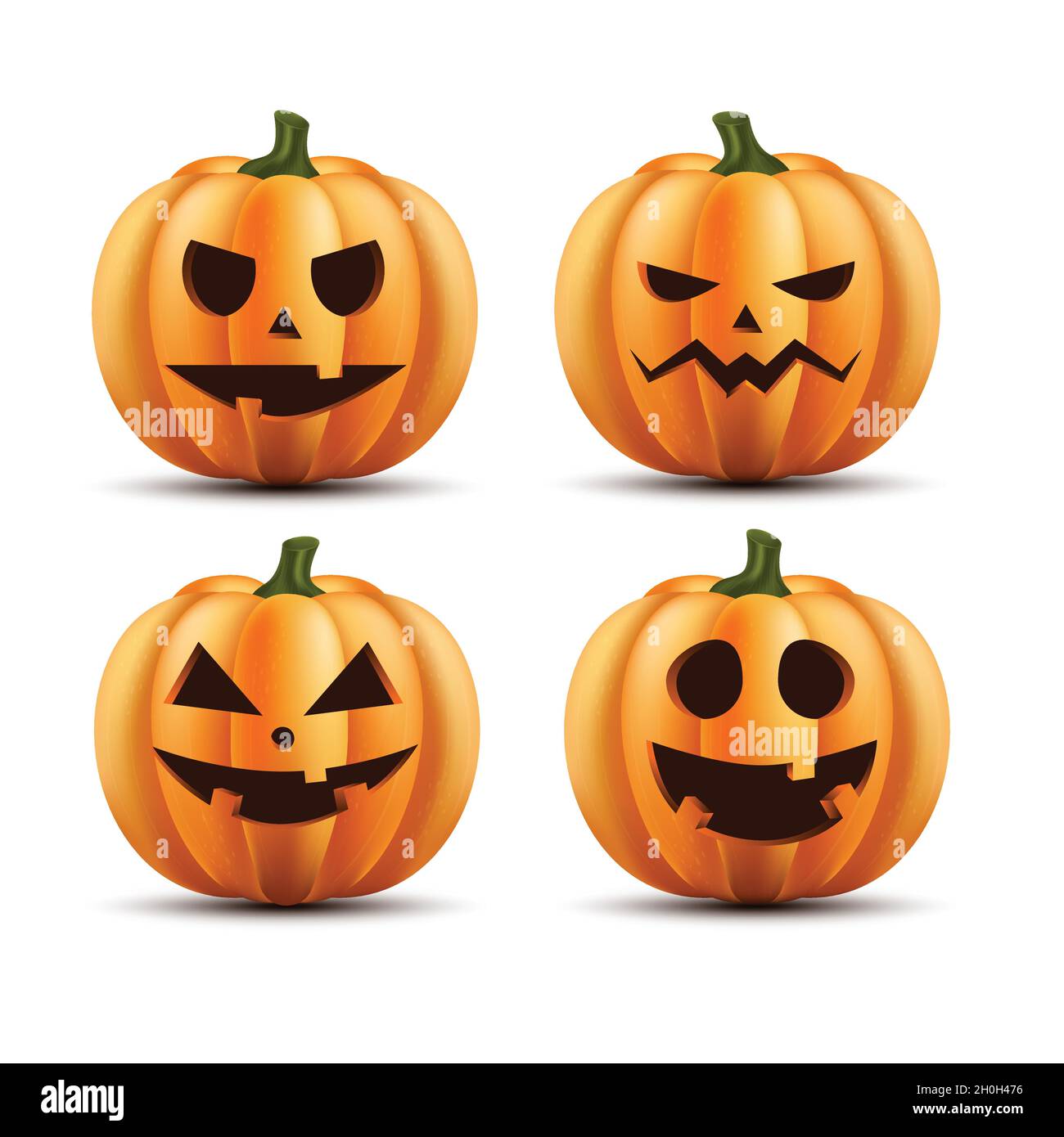 collection realistic halloween pumpkin vector design illustration Stock ...
