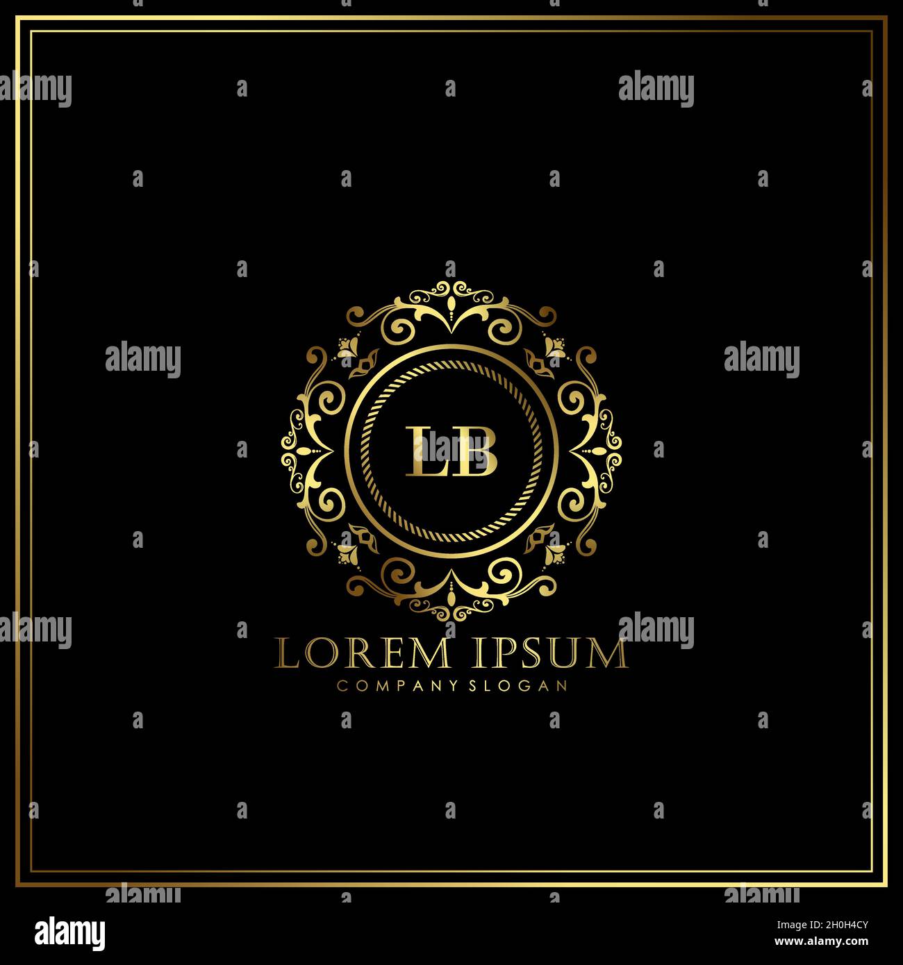 LB Initial Letter Luxury Logo template in vector for Restaurant, Royalty, Boutique, Cafe, Hotel, Heraldic, Jewelry, Fashion and other vector illustrat Stock Vector