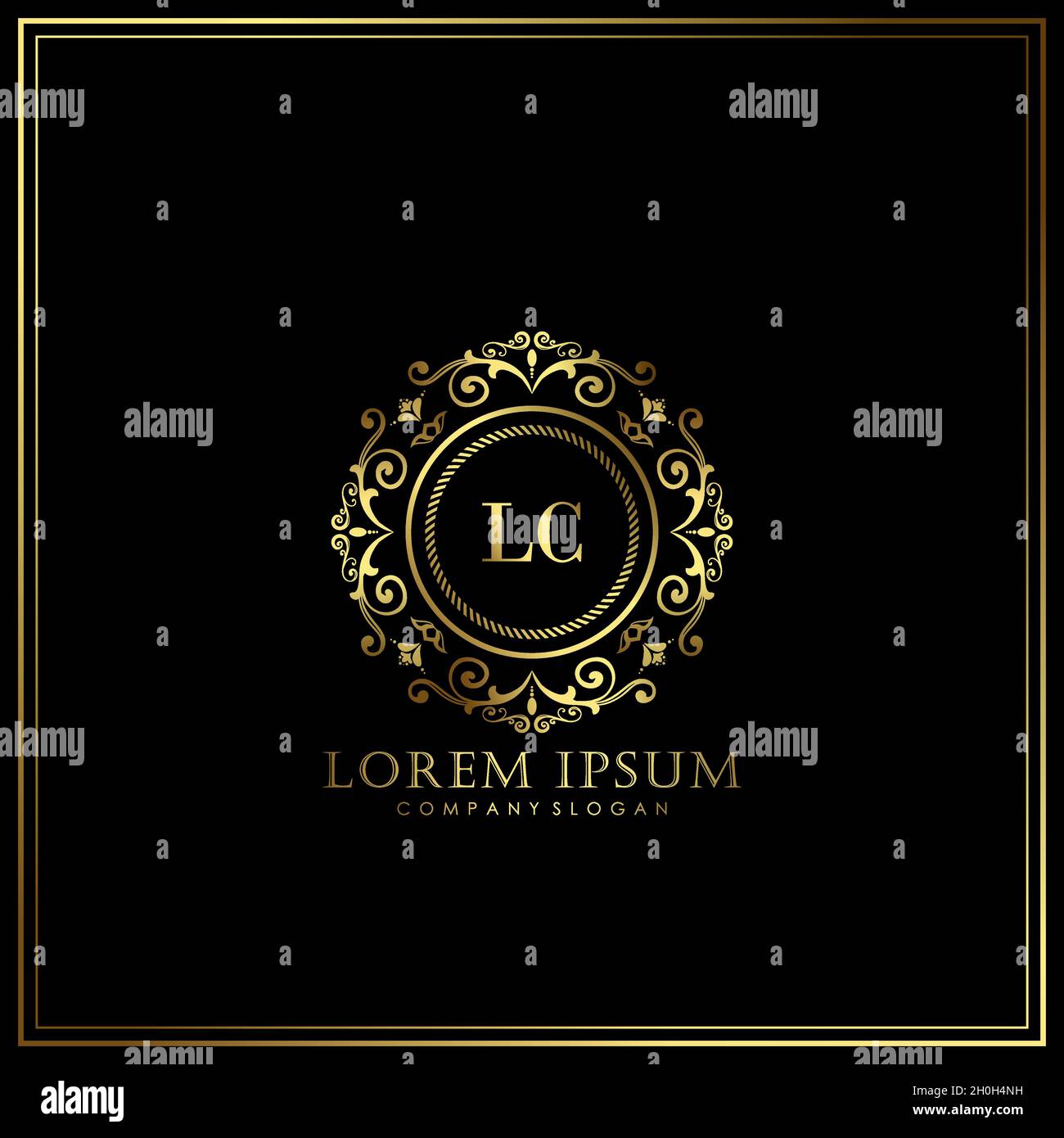 LC Initial Letter Luxury Logo template in vector for Restaurant, Royalty, Boutique, Cafe, Hotel, Heraldic, Jewelry, Fashion and other vector illustrat Stock Vector