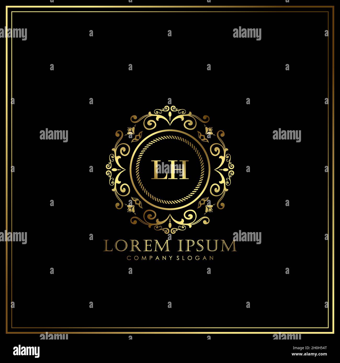 LH Initial Letter Luxury Logo template in vector for Restaurant ...