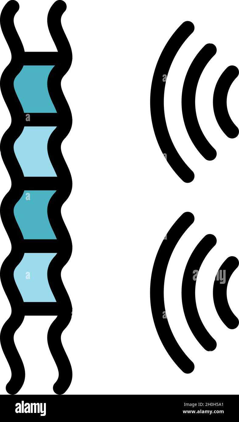 Audio waves icon. Outline audio waves vector icon color flat isolated ...