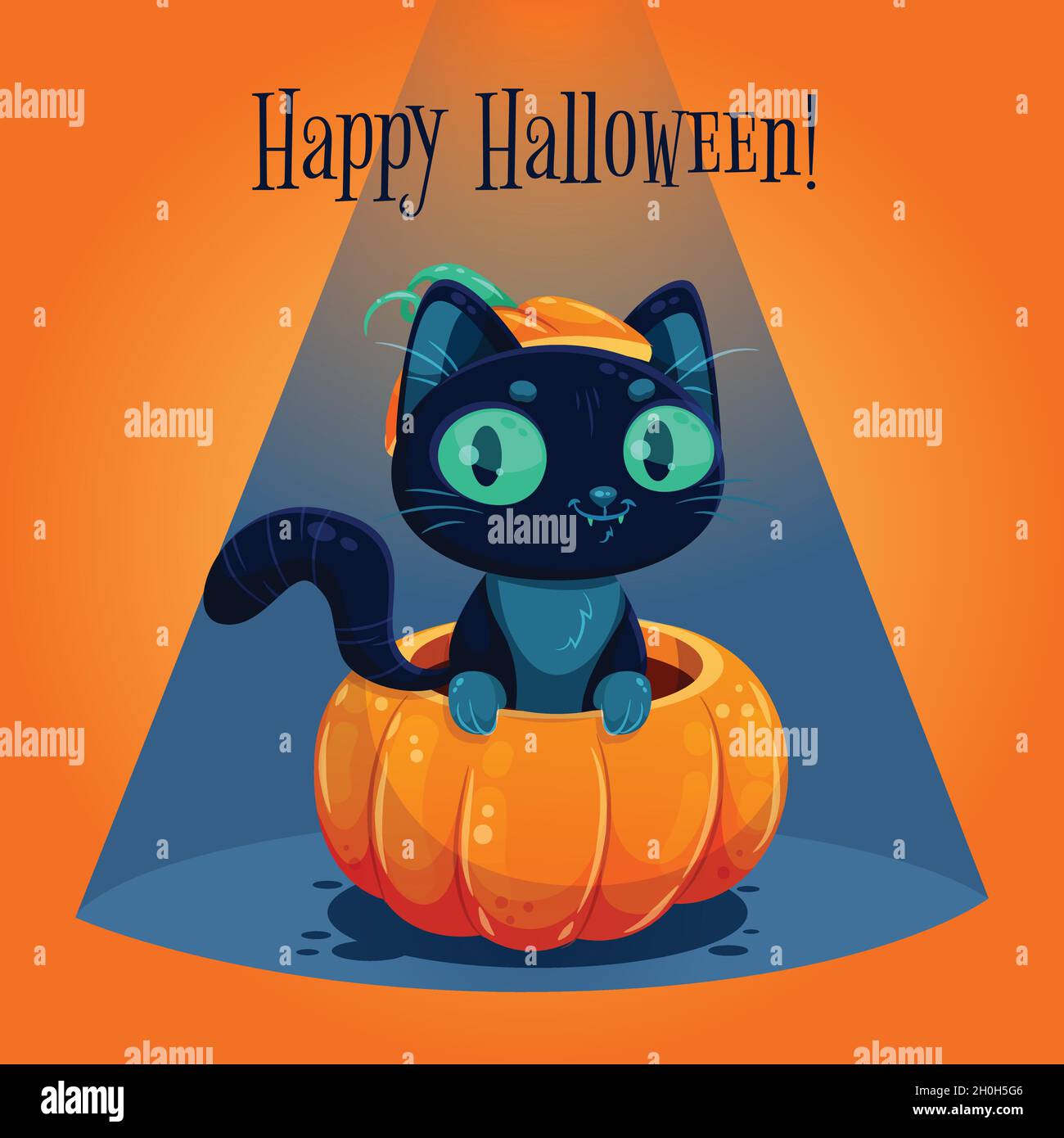 flat cute halloween black cat vector design illustration Stock Vector ...