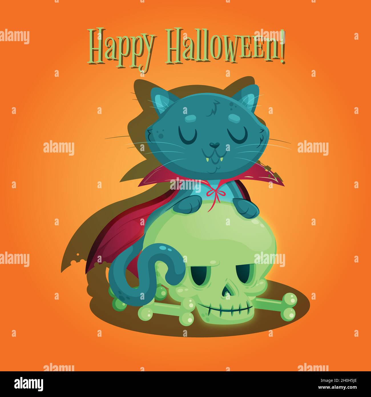 flat cute halloween black cat vector design illustration Stock Vector ...