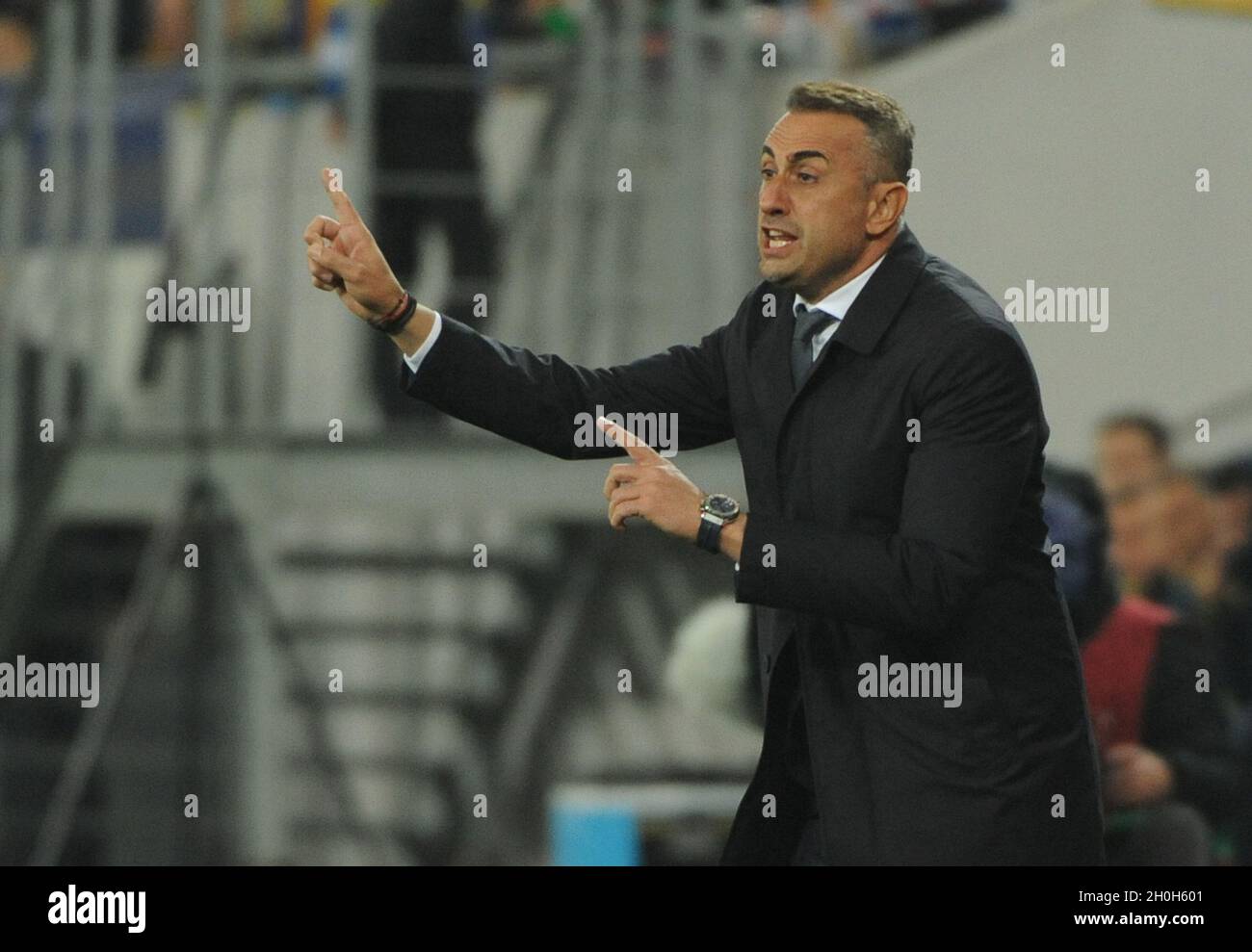 Bosnia And Herzegovina Head Coach Ivaylo Petev Reacts During The Fifa World Cup Qatar 22 Qualification Group D Football Match Between Ukraine Vs Bosnia And Herzegovina At The Lviv Arena In Lviv