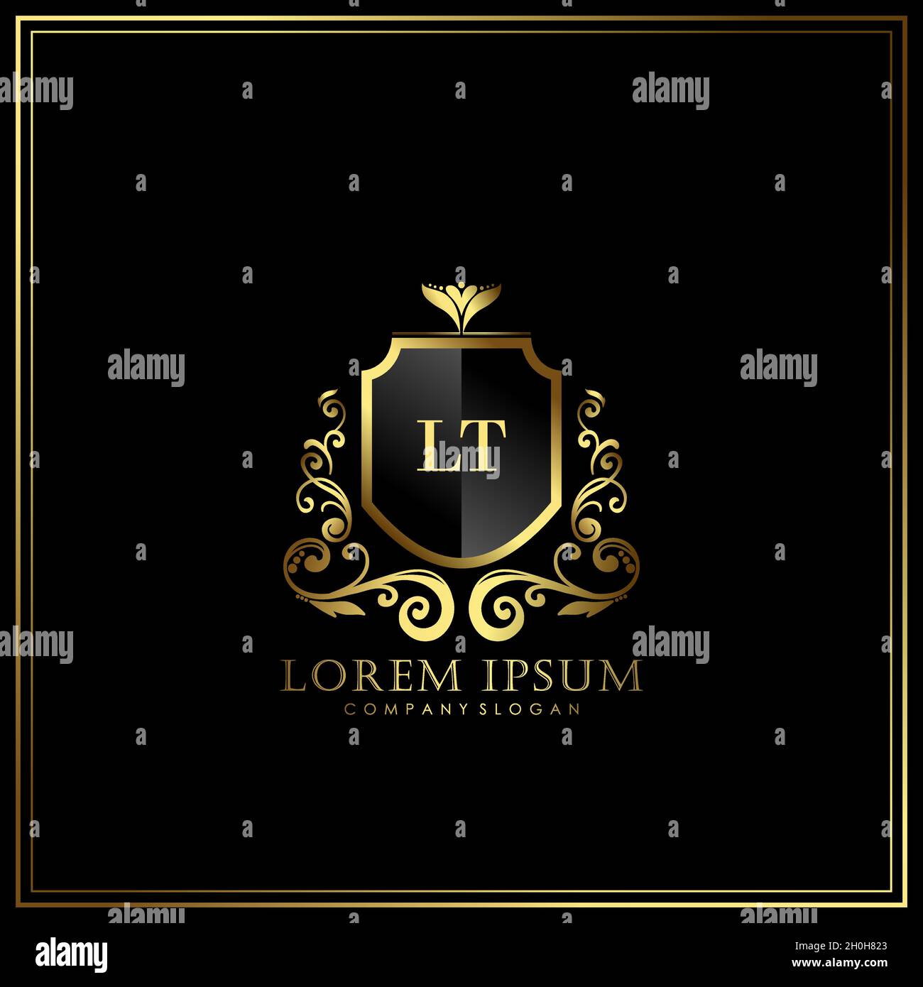 LT Initial Letter Luxury Logo template in vector for Restaurant ...
