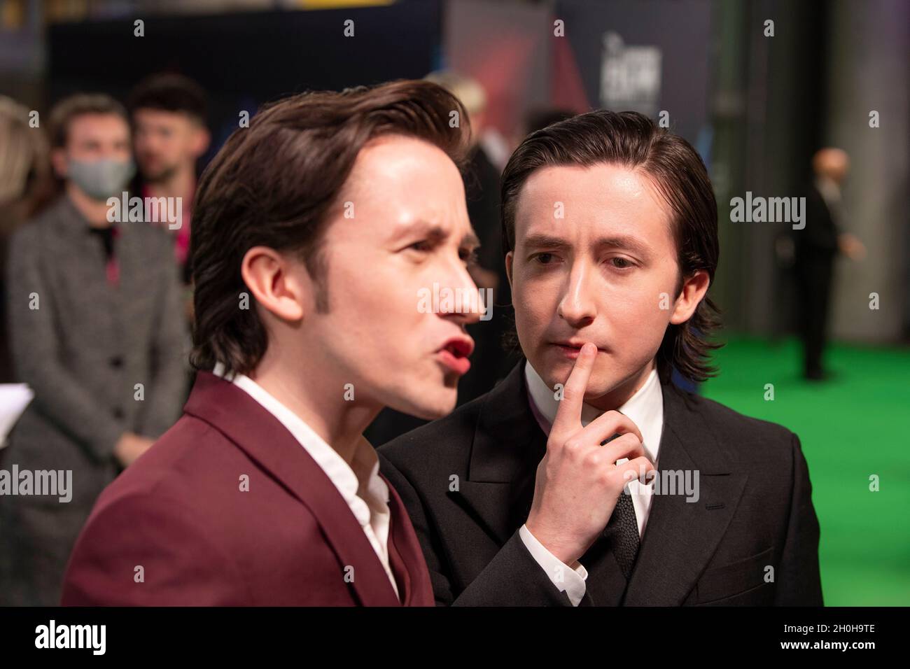 LONDON, ENGLAND - OCTOBER 12: Christian Lees and Jonah Lees attend the World Premiere of 'The Phantom Of The Open' during the 65th London Film Festival at The Royal Festival Hall on October 12, 2021 in London, England. Photo by Gary Mitchell/Alamy Live News Stock Photo