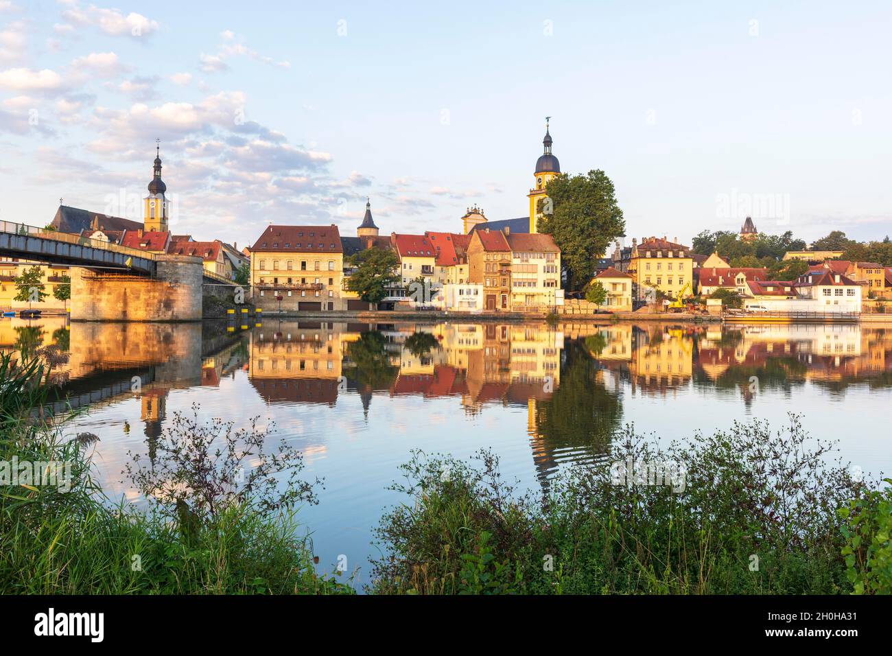 City view, Kitzingen, Main, Lower Franconia, Bavaria, Germany Stock Photo