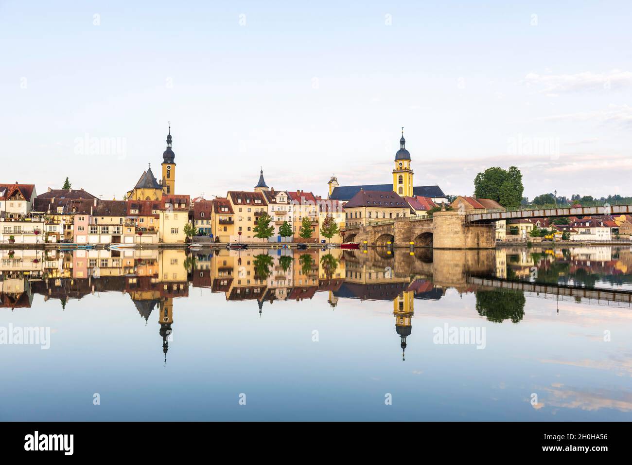 City view, Kitzingen, Main, Lower Franconia, Bavaria, Germany Stock Photo
