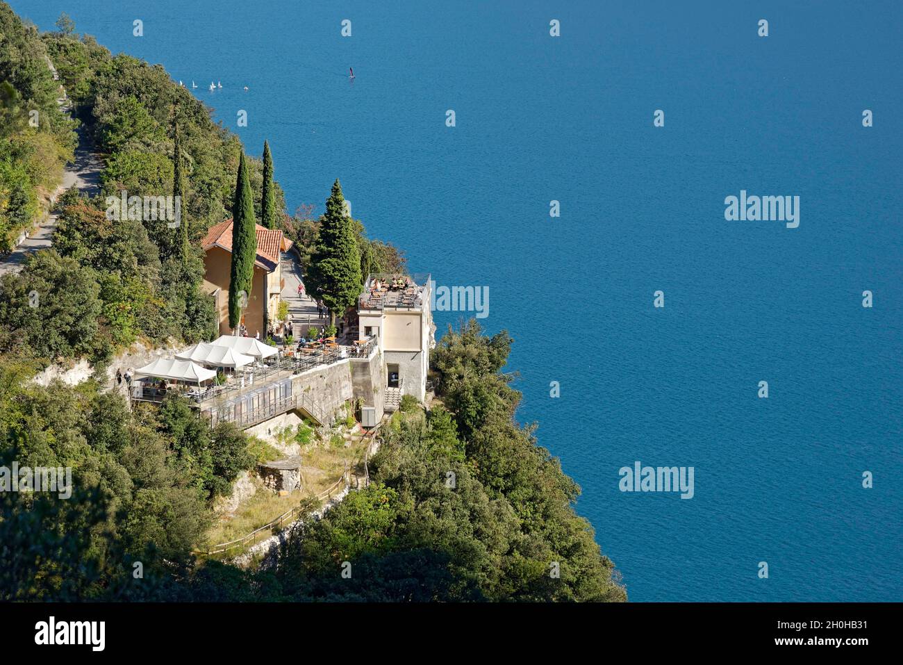 Ristorante Ponale Alto Belvedere, Old Coast Road and Hiking Trail Via  Ponale, Riva del Garda, Lake Garda North, Trento, Trentino-Alto Adige, Italy  Stock Photo - Alamy