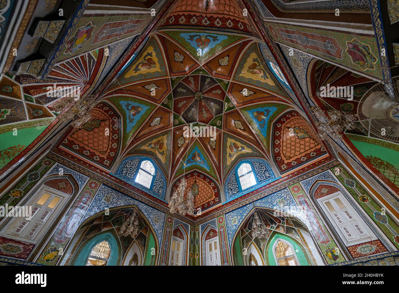 Beautiful interior of the Mausoleum of Mirwais Khan Hotaki, Kandahar, Afghanistan Stock Photo